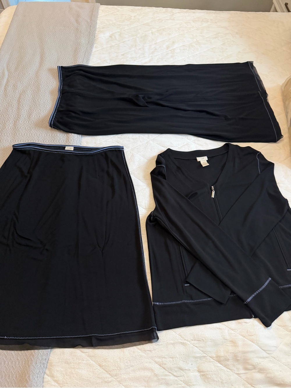 JJill Black Women’s travel set  - Classic Stretch Knit three piece size PM